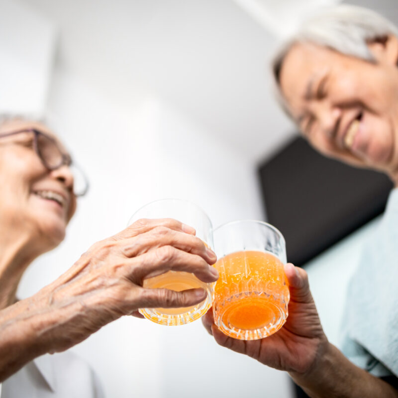 older adults boosting immune system with healthy drinks